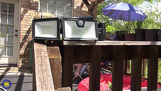 Mature Olivia Johnson Has A Natural Hairy Pussy - MatureNl