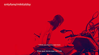 POV Seiko is your riding teacher in her motorcycle