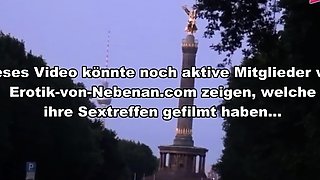 Extreme public threesome with German Anna Blond