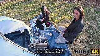 Hunt4k. hot sex On The Couch after date in the tent