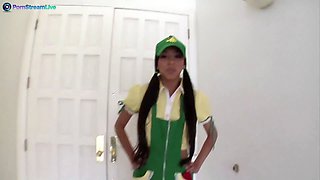 Crazy teenage Alexis Love speculums a dildo into her delectable clittie