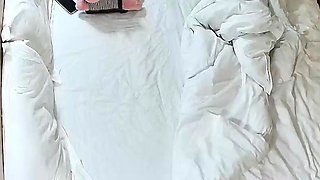 Extreme close up of Japanese teen masturbating