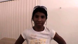 Cute small tittied ebony fingered