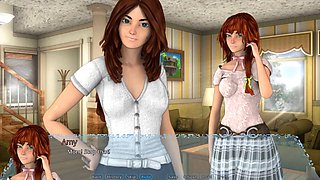 Offcuts Amy in an animated hentai visual novel adventure