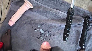 Solo stroke in tight stockings