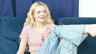 German Scout - Skinny German Teen Amber Kawaii Get Leg Shaking Orgasm at Casting Sex