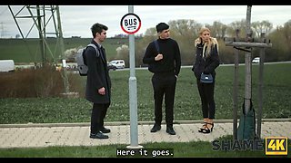 Shame4k. blond principal with flawless jugs shows her tricks