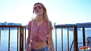 German Scout - Skinny German Teen Amber Kawaii Get Leg Shaking Orgasm at Casting Sex