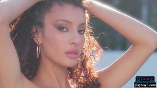 Perfect latina beauty shows petite body