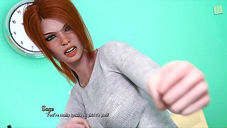 Curvy redhead with huge tits in a visual adult story