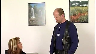 Blonde babe thrusts her pussy with a massive dildo