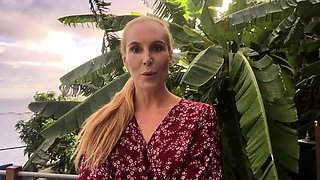 Blonde Amateur Takes Facial Cumshot Outdoors In Public