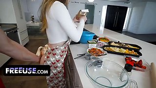 Pregnant Stepmother Gets Fucked by Her Stepson in Her Kitchen