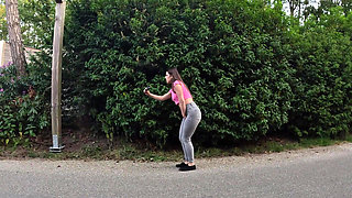 Serina Gomez Lost in Holland Wetting Jeans Outdoors