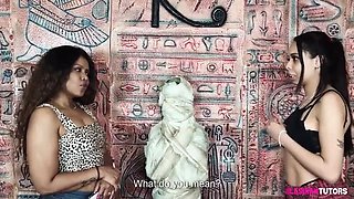 Lesbian Latina Teacher And Student Eating Pussy Close Up - Naughty Museum Mummy Curse Story