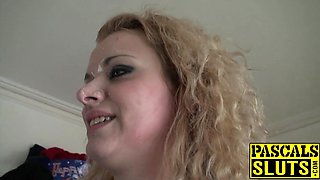 Voluptuous babe lets a maledom spit on her face and fuck her