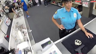 Police Babe Fucked And Facialized In Pawnshop Office By Bwc