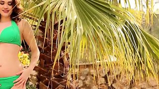 ThisIsGlamour Josie Lilly Green Bikini In Her Garden LEWD