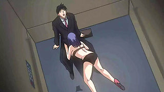 Big Boss Fucks Perv Secretary in Broken Elevator - Uncensored Hentai Anime with ENG Subs