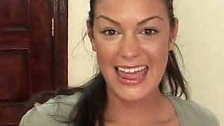 Lucky dude fucks brunette teen and cums in her mouth