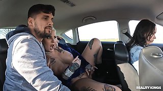 Alexxa Vice enjoys while sucking a hard cock in the car - HD