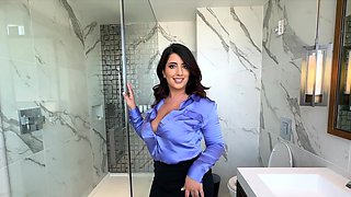 Big boobs blue blouse brunette banged brutally