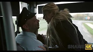Hot Czech MILF Lynna Nilsson Shamed in Bus Threesome MMF Secret with Principal - HD 1080p