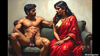 Village boy and college girl making out in bathroom