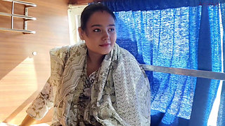 The only girl in the bus got naked in the cabin