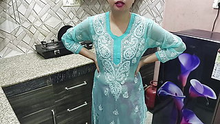 Desi Indian Big Boobs step Mom teaches her StepSon How to fuck  in kitchen Hindi