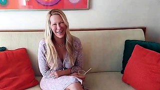 Blonde teen hardcore fucked on bed