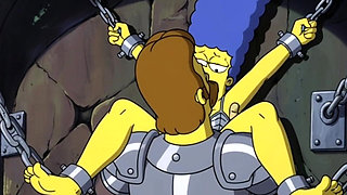 Slut in Chains Takes His Cum. Erotic Fantasy. Cartoon Parody of the Simpsons
