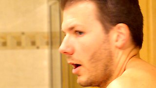 Blonde blowjob adoring skank facialized after hardcore fun