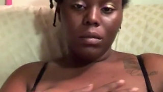 Teasing Squeezing My Boobs Rubbing Flashing My Black Pussy