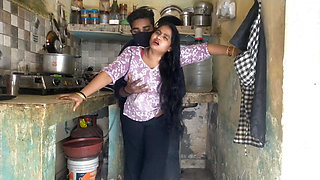 Horny Step Sister Caught in Kitchen - Step Bro Fucks Her Hard While Coo