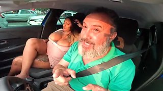 Luana Lima's Big Natural Tits Get Anal in the Car