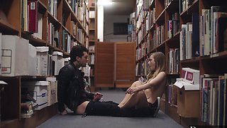 Small Hands of the guy do not stop fucking with cute Karla Kush in the library