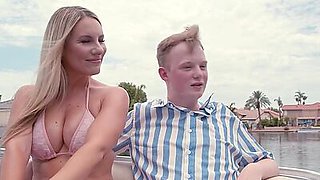 Perfect MILF date set up by his stepmom and Bunny Madison was ready for it
