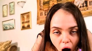 Brunette College Teen's Multiple Orgasms