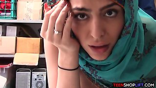 Arab Teen Shoplifter Caught And Fucked By Security