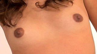 Gorgeous brunette babe fucked hardcore in the bathroom