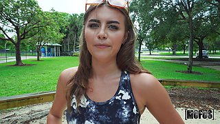 Myra Moans' Petite Encounter Sparks Fiery Desire