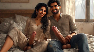 Old Father in law and step son hardcore sex with her step daughter Tejaswini bhabhi thresome and foursome gangbang video