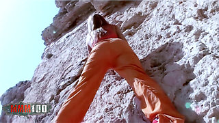 Jenny One: Busty Spanish Jenny One Striptease in Nature