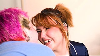 Huge clit licked and massaged during lesbian sex