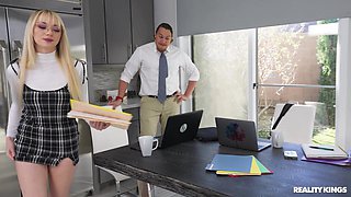 Moms Lick Teens - Big Bossy Milkers: Justine Jakobs and Cecelia Taylor Scissoring and Eating Cunts in Office