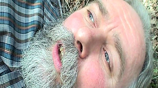 BBW Granny and Slim Teen Fucking with a Horny Dude in the Woods