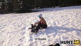 Hunt4k. when hubby is fool, wife bangs any skier
