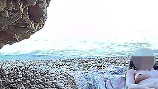 Flashing My Pussy in Front of a Guy in Public Nudist Beach and He Fucks Me and Gives Blowjob - It's Very Risky - Misscreamy