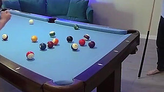 Foursome Shenanigans on a Pool Table